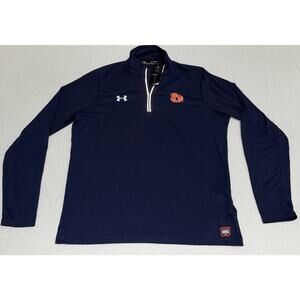 Under Armour Mens XL Auburn Tigers Loose Fit 1/4 Zip Heat Gear Shirt Navy NWT